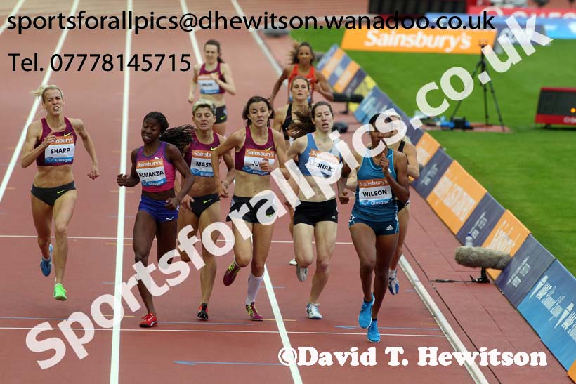 Ajee Wilson wins the 800 metres Glasgow Diamond League. Photo: David T. Hewitson/Sports for All Pics